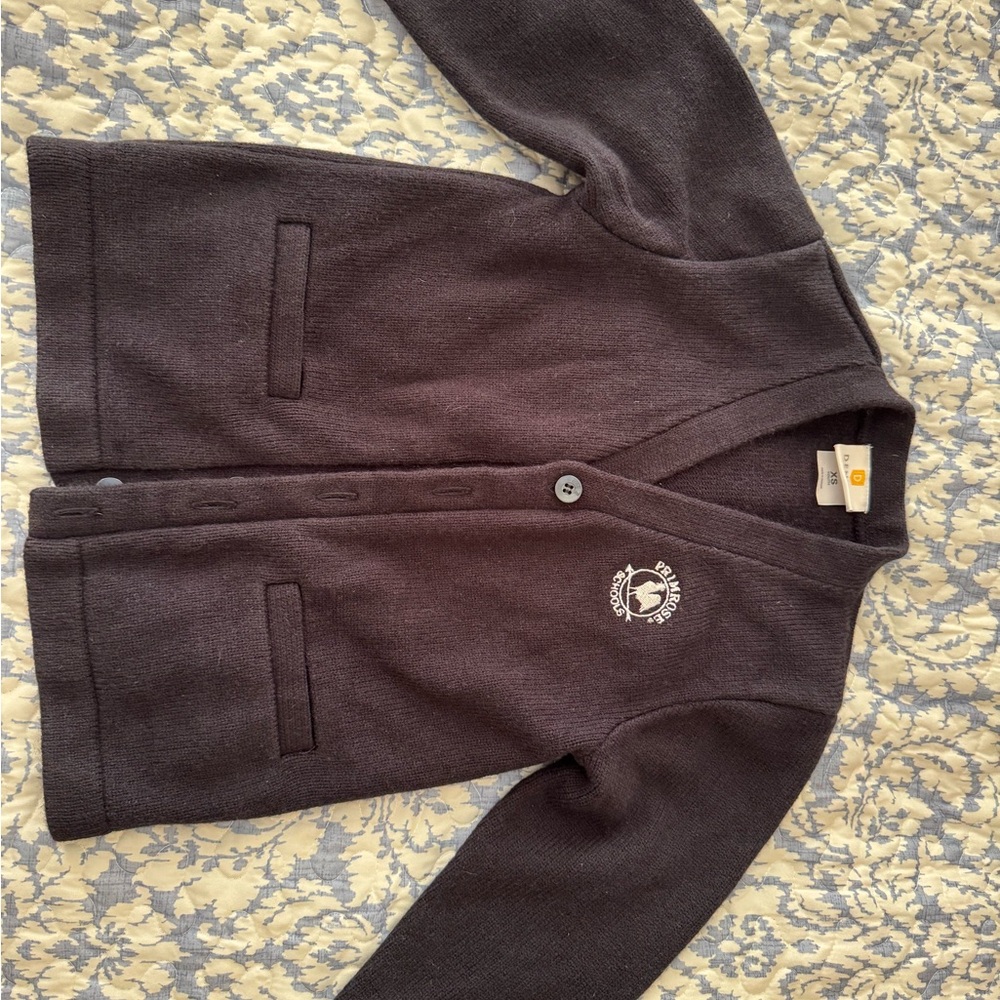 Dark Gray Cardigan with Logo